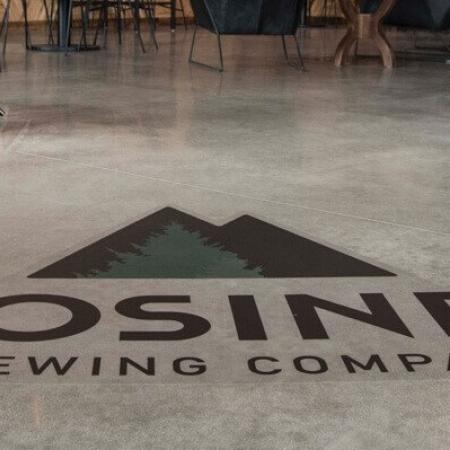 Mosinee Brewing Company walk on floor graphic signage